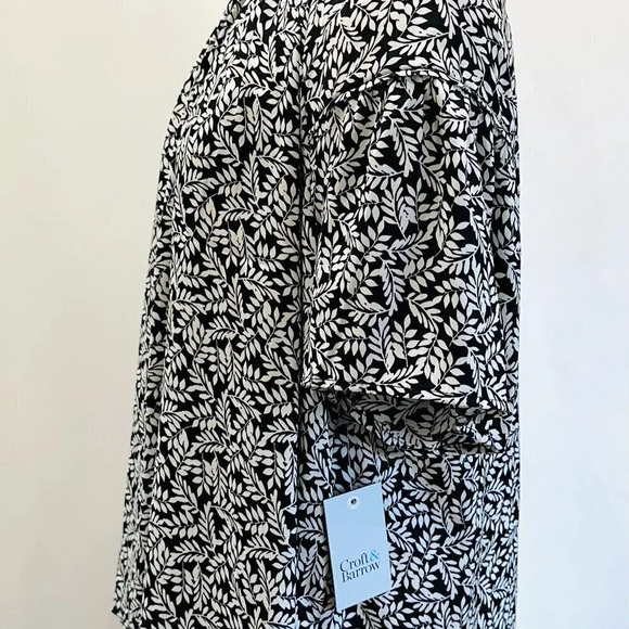 NWT CROFT & BARROW Women Short Sleeve Pullover Casual Black Floral Shirt Size XL - Picture 11 of 14